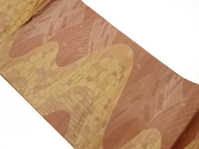 JAPANESE KIMONO / VINTAGE NAGOYA OBI / WOVEN STREAM & ABSTRACT